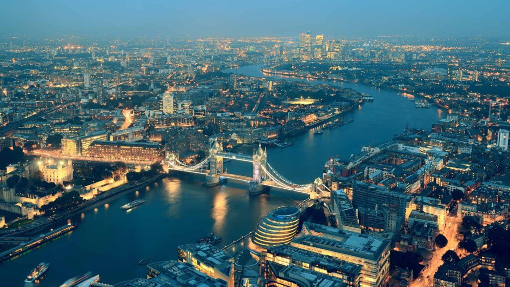 Lights over London The Thames