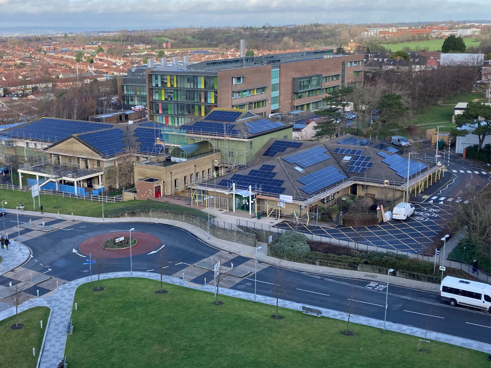 North Bristol NHS Trust building with EES Group Solar PV installation
